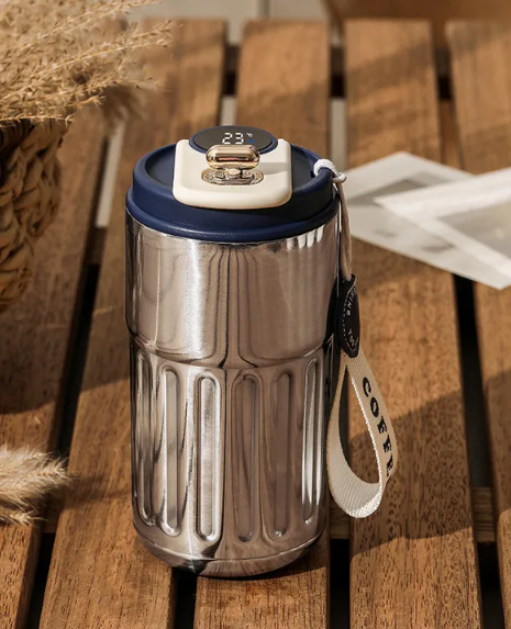 Smart Digital Thermal Bottle Portable Coffee Mug Stainless Steel Water Bottle In-Car Insulated Cup Keep Cold Vacuum Flasks 450ml (Copy)